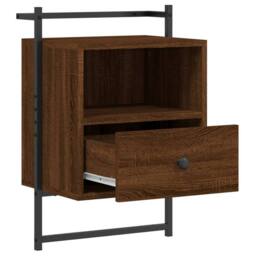 Berkfield Home Decorative Bedside Cabinets Wall-mounted 2 pcs Smoked Oak 35x30x5 in Brown - thumbnail 5