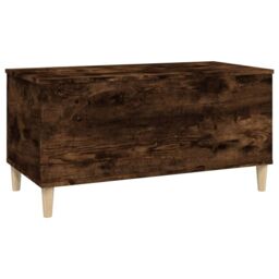 Berkfield Home Coffee Table Smoked Oak 90x44.5x45 cm Engineered Wood in Brown - thumbnail 6