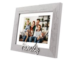 Happy Homewares Grey Woodgrain Effect Family Picture Frame with Silver Letters - 6x4 or 7x5 - thumbnail 3