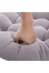 H&O Direct 50Cm Dia Round Corduroy Tatami Seat Cushion in Grey - thumbnail 6
