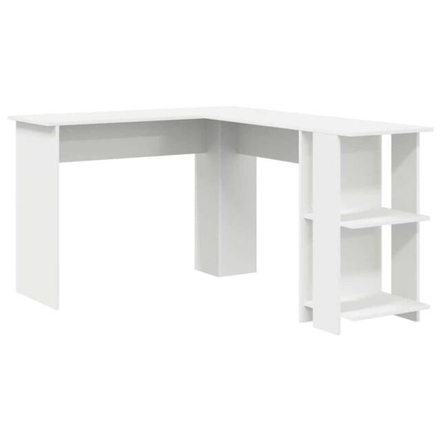Berkfield Home Corner Desk with Storage White 140x113, 5x75cm - Size: 5x75 cm - image 1