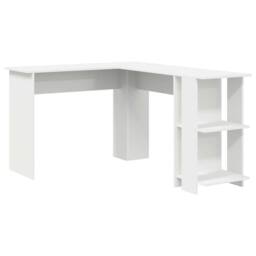 Berkfield Home Corner Desk with Storage White 140x113, 5x75cm - Size: 5x75 cm