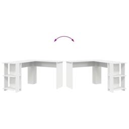 Berkfield Home Corner Desk with Storage White 140x113, 5x75cm - Size: 5x75 cm - thumbnail 9
