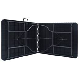 Berkfield Home Folding Garden Table Black 180x75x72 cm HDPE Imitation Rattan - Size: 180 x 75 x 72 cm - thumbnail 4