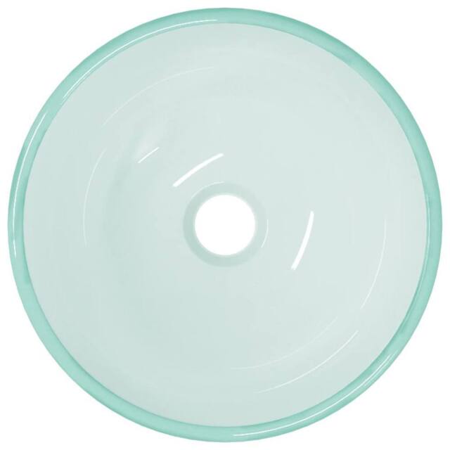 Berkfield Home Modern Basin Tempered Glass 30x12 cm Frosted in Aqua - image 1