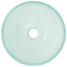 Berkfield Home Modern Basin Tempered Glass 30x12 cm Frosted in Aqua