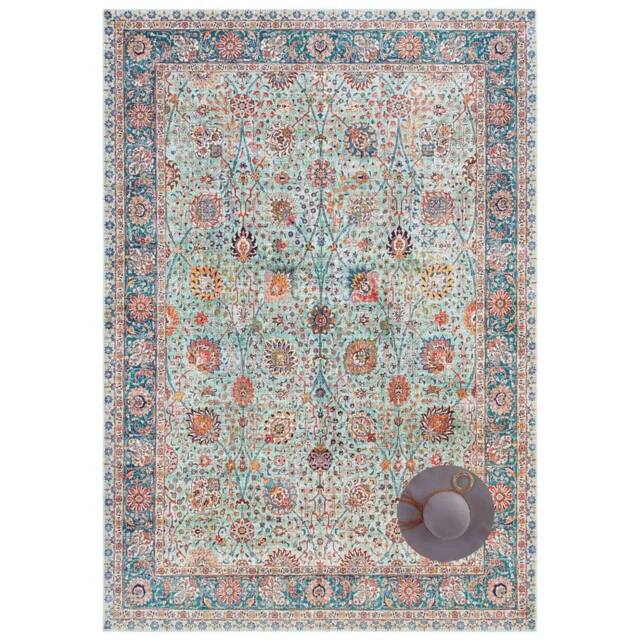 THE RUGS Keshan Maschad Rug & Runner Oriental Style Polyester 5mm Pile Rug in Green - Size: 200 cm x 270 cm - image 1