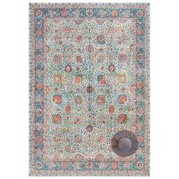 THE RUGS Keshan Maschad Rug & Runner Oriental Style Polyester 5mm Pile Rug in Green - Size: 200 cm x 270 cm