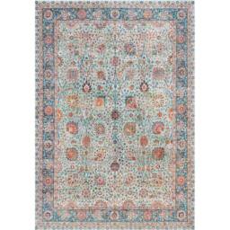 THE RUGS Keshan Maschad Rug & Runner Oriental Style Polyester 5mm Pile Rug in Green - Size: 200 cm x 270 cm - thumbnail 4