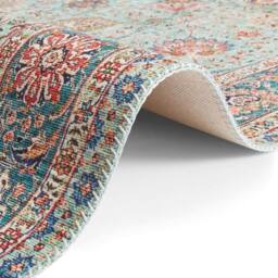 THE RUGS Keshan Maschad Rug & Runner Oriental Style Polyester 5mm Pile Rug in Green - Size: 200 cm x 270 cm - thumbnail 3