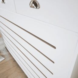 Home Source Batley Large Radiator Cover Grill Shelf Cabinet 3 Drawers Modern White - thumbnail 5