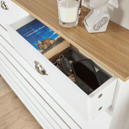 Home Source Batley Large Radiator Cover Grill Shelf Cabinet 3 Drawers Modern White - thumbnail 3