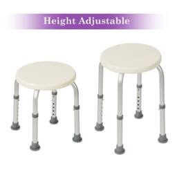 EONLION Non-slip Adjustable Round Bath & Shower Stool in White - thumbnail 3