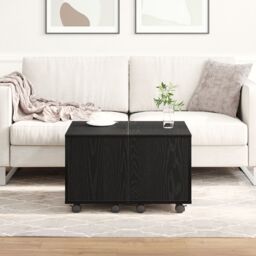 Berkfield Home Coffee Table - Black Oak, 60x60x38 cm, Made of Engineered Wood - Size: 60 x 60 x 38 cm - thumbnail 4