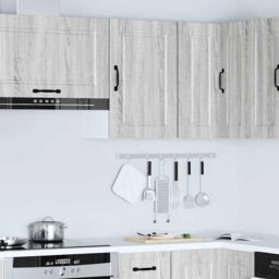 Berkfield Home Kitchen Wall Cabinet¬†Porto Grey Sonoma Engineered Wood - thumbnail 4