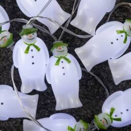 Samuel Alexander 1.8m Battery Powered The Snowman Christmas String Lights with 10 Ice White LEDs - thumbnail 2