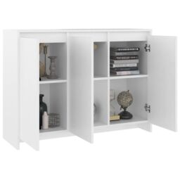 Berkfield Home Sideboard White 102x33x75 cm Engineered Wood - Size: 102 x 33 x 75 cm - thumbnail 4