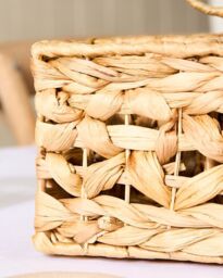 Dibor Traditional Style Water Hyacinth Indoor Storage Kitchen Cutlery Caddy Basket in Natural - Size: Medium - thumbnail 4