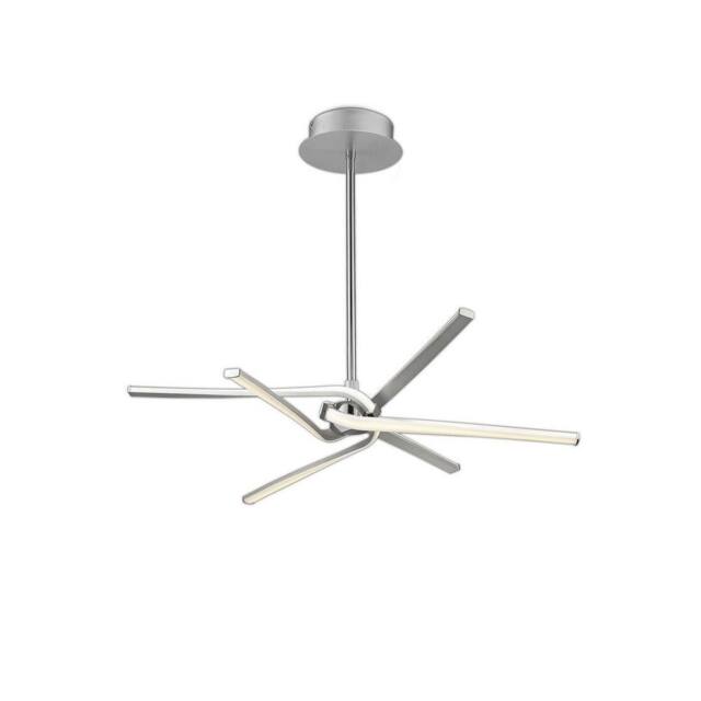 Netlighting Knot Semi Flush Ceiling Silver 45W 3150lm LED Frosted Acrylic Chrome - image 1