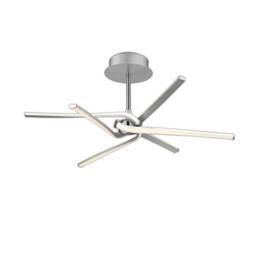 Netlighting Knot Semi Flush Ceiling Silver 45W 3150lm LED Frosted Acrylic Chrome - thumbnail 4