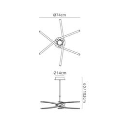 Netlighting Knot Semi Flush Ceiling Silver 45W 3150lm LED Frosted Acrylic Chrome - thumbnail 2