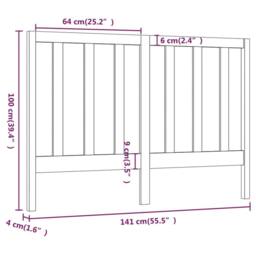 Berkfield Home Beautiful Bed Headboard Grey 141x4x100 cm Solid Wood Pine - Size: 141 x 4 x 100 cm - thumbnail 6