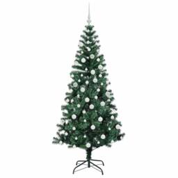 Berkfield Home Artificial Pre-lit Christmas Tree Green 180 cm PVC & Metal - thumbnail 4