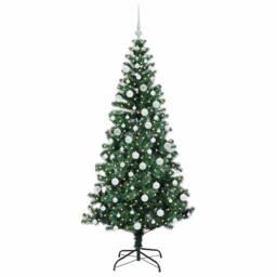 Berkfield Home Artificial Pre-lit Christmas Tree Green 180 cm PVC & Metal - thumbnail 3