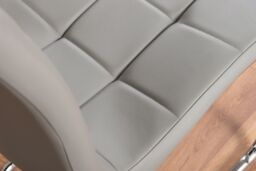 FurnitureboxUK Novara Chrome Metal 100cm Round Glass Dining Table & 4 Murano Dining Chairs in Grey - thumbnail 6