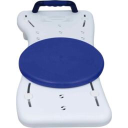 mysmartbuy Swivel Seat Bath Board - Width Adjustable Multi-Purpose Rotating Turntable Seat with Handle Grip, Water Drainage Holes & Soap Dish in White - thumbnail 4