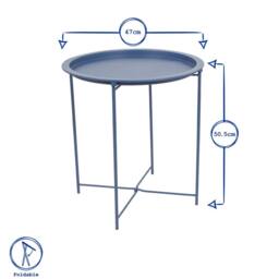 Harbour Housewares Round Steel Tray Tables - Set of 2 in White - thumbnail 3