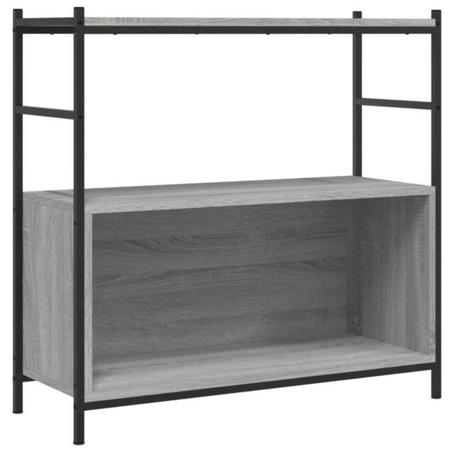 Berkfield Home Bookshelf Grey Sonoma 80x30x78.5 cm Engineered Wood & Iron - image 1