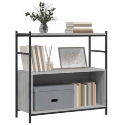Berkfield Home Bookshelf Grey Sonoma 80x30x78.5 cm Engineered Wood & Iron - thumbnail 3
