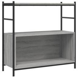 Berkfield Home Bookshelf Grey Sonoma 80x30x78.5 cm Engineered Wood & Iron - thumbnail 1