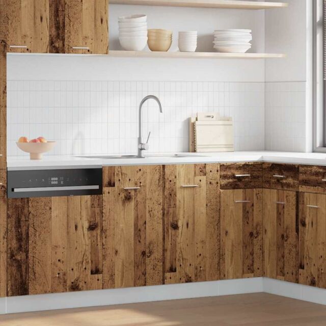 Berkfield Home Sink Bottom Cabinet Lyon Old Wood 80x46x81.5 cm Engineered Wood in Brown - image 1