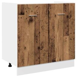 Berkfield Home Sink Bottom Cabinet Lyon Old Wood 80x46x81.5 cm Engineered Wood in Brown - thumbnail 2