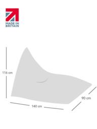 rucomfy Beanbags rucomfy Adults Large Humbug Lounger - Barley Indoor Bean Bag Chair in Light Grey - thumbnail 2