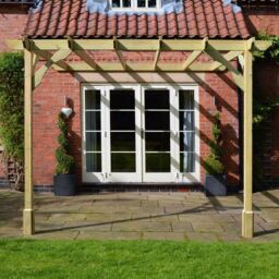 Rutland County Garden Furniture Ltd Wall Mounted Premium Pergola, Wood, L240 x W360 x H270 cm, Light Green - thumbnail 3