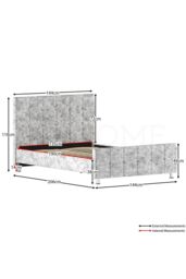Home Discount Vida Designs Valentina Double Bed Frame Velvet Fabric UKFR Storage in Silver - thumbnail 2