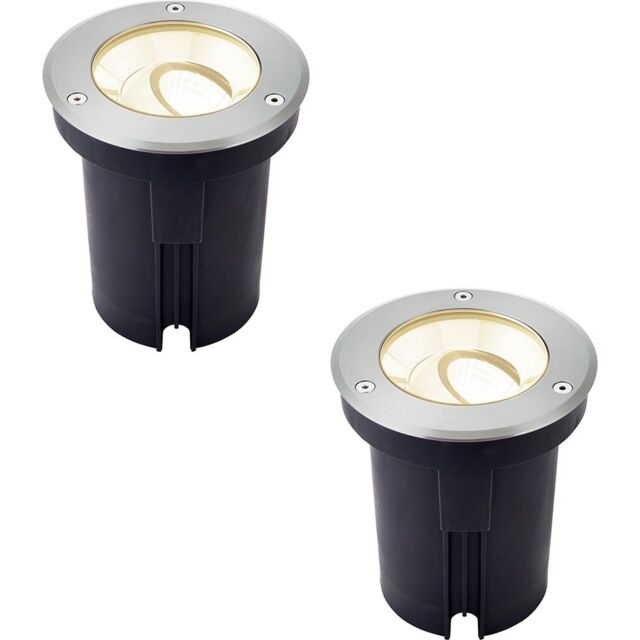 Loops 2 PACK Stainless Steel IP67 Ground Light - 13W Warm White LED - Tilting Head in Metallics - image 1