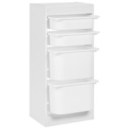Wyld and Coco Kids Shelf with 4 Plastic Boxes White - thumbnail 5
