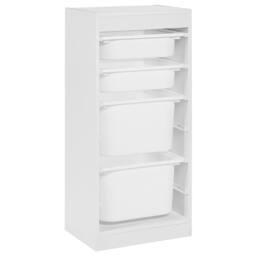 Wyld and Coco Kids Shelf with 4 Plastic Boxes White - thumbnail 2
