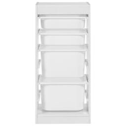 Wyld and Coco Kids Shelf with 4 Plastic Boxes White - thumbnail 4