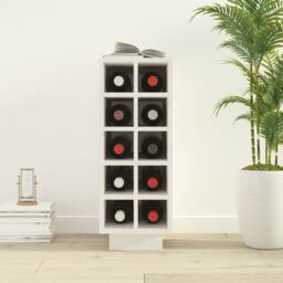 Berkfield Home Wine Cabinet White 23x34x61 cm Solid Wood Pine - Size: 23 x 34 x 61 cm - thumbnail 3