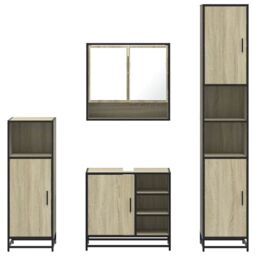 Berkfield Home 4¬†Piece Bathroom Furniture Set¬†Sonoma Oak Engineered Wood in Brown - thumbnail 5