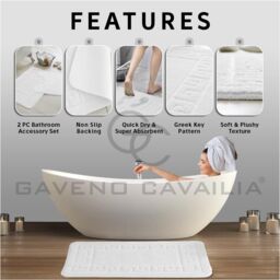 GAVENO CAVAILIA Greek Bath Mat in White - thumbnail 2