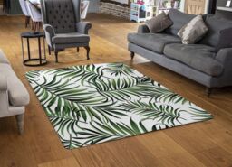 Benjamin Tate Design Palm Leaves Rug in Natural - Size: Large - thumbnail 2