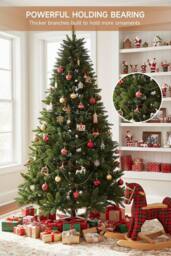 Living and Home 4FT/1.2M Artificial Christmas Tree with RGB Lights & Wood Stand in Green - thumbnail 2