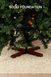 Living and Home 4FT/1.2M Artificial Christmas Tree with RGB Lights & Wood Stand in Green - thumbnail 4