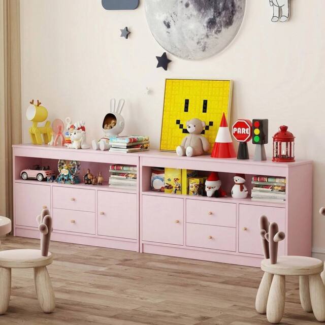 Kelvenix Multifunctional Display Cabinet in Pink - Size: 0.6m2 - image 1